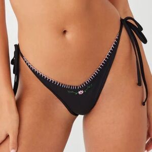 Frankie’s Bikinis “Connor” Embroidered Cheeky Bikini Bottom - sea fairy